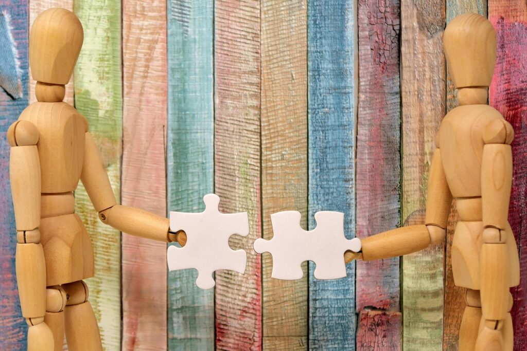 teamwork, match, Shark Estimationtogether, hand in hand, connect, connection, collaboration, hands, keep, join, partnership, people, piece, puzzle, solution, team, two, unit, characters, wood, doll, articulated manikin, connect, join, join, join, join, join, partnership, puzzle, puzzle, puzzle